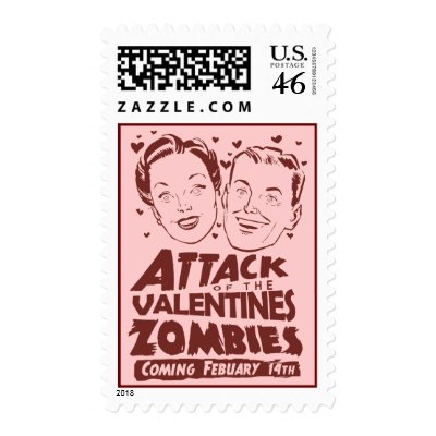 Attack of the Valentines Zombies Postage by OfficeGangsta