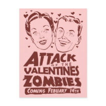 Attack of the Valentines Zombies Postcards