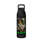 Attack of the Zombie Roosters Halloween Art water bottles