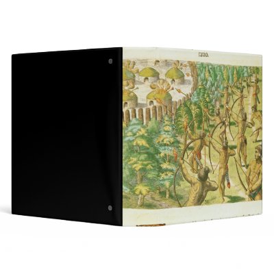 Attack on an Indian Village Binders by bridgemanart