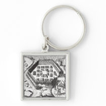 Attack on an Iroquois village Keychains