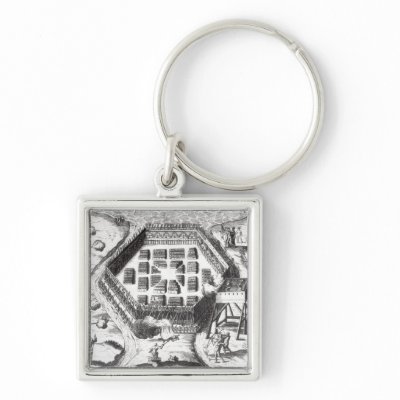 Attack on an Iroquois village Keychains by bridgemanart
