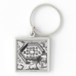 Attack on an Iroquois village Keychains