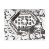 Attack on an Iroquois village Post Card