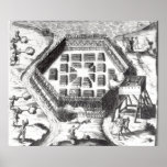 Attack on an Iroquois village Poster