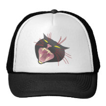 Attacking Black Cat Mesh Hats