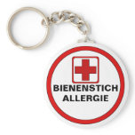 Attention - bee pass allergy keychain