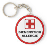 Attention - bee pass allergy key chain