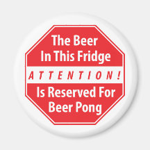 Attention! Beer Pong Magnet