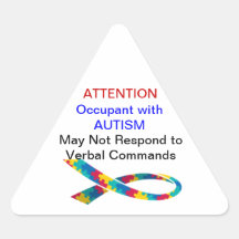 attention! Occupant has Autism Stickers
