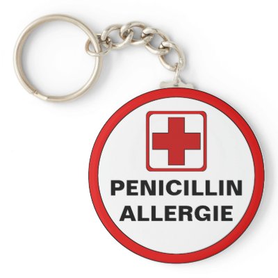 Attention - penicillin allergy key chain by MedizinButtons