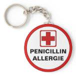 Attention - penicillin allergy keychains