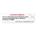 Attention Sheeple bumper stickers