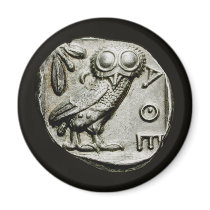 Attica Tetradrachm Owlthena magnets by ShovelTest Attica Tetradrachm Owlthena magnets