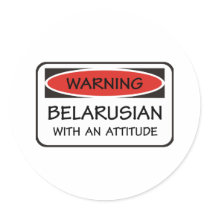 Attitude Belarusian Round Sticker