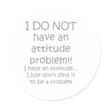 attitude gray round stickers