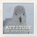 Attitude is Everything Inspirational Customizable Glass Coaster