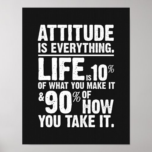 Attitude is Everything Poster - Black