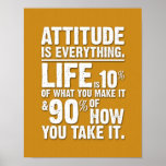 Attitude is Everything Poster - Orange