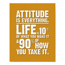 Attitude is Everything Poster - Orange posters