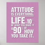 Attitude is Everything Poster - Pink