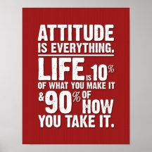 Attitude is Everything Poster - Red