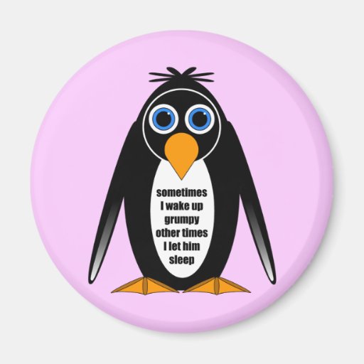 attitude penguin fridge magnet