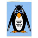 attitude penguin greeting card