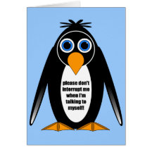 attitude penguin greeting cards