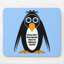 attitude penguin mouse pads