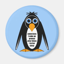 attitude penguin refrigerator magnets