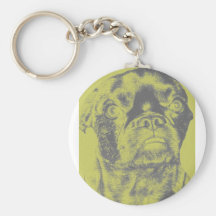 Attitude Puggle Face Key Chain