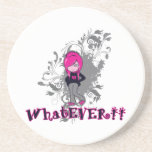 attitude whatever ermo girl vector art coasters