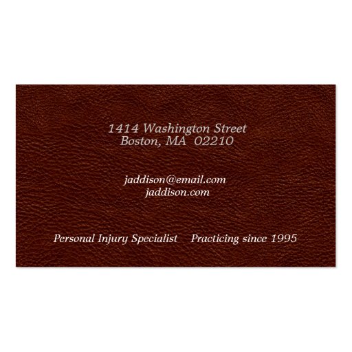 Attorney 102 business card (back side)