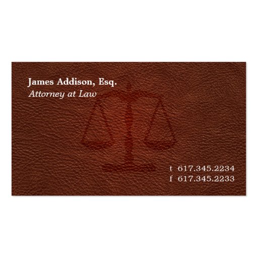 Attorney 102 business card (front side)