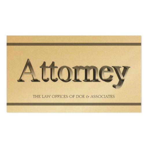 Attorney 3D Stripes Golden Business Card (front side)