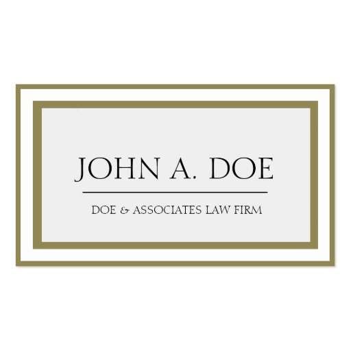 Attorney Antique Gold Border Galore Business Card (front side)