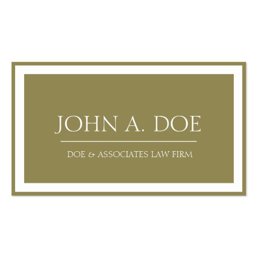 Attorney Antique Gold Center/Border W Business Cards (front side)