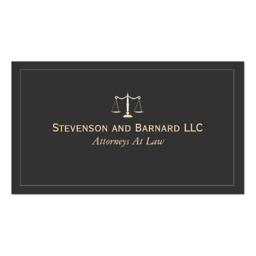 Attorney at Law Black Business Card (front side)