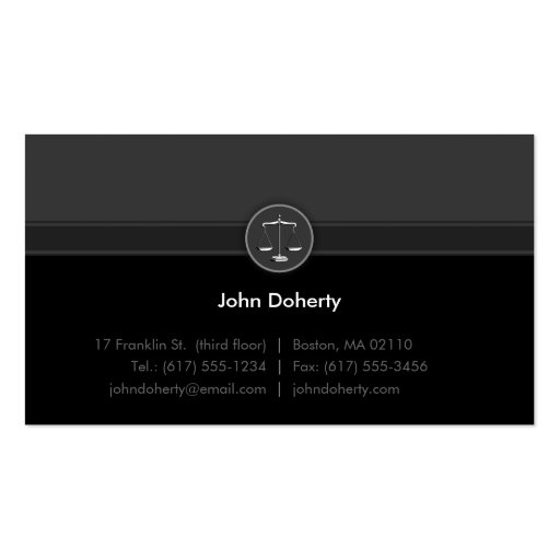 Attorney at Law - Business Card (back side)