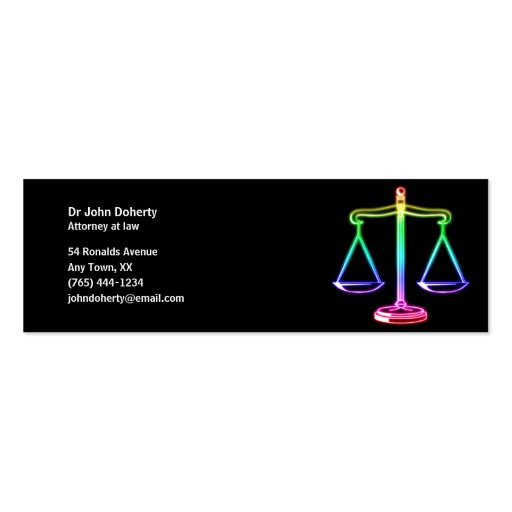 ATTORNEY AT LAW - Business Card (front side)