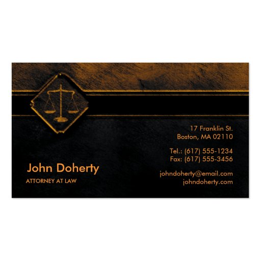 ATTORNEY AT LAW - Business Card (front side)