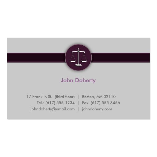 Attorney at Law - Business Card (back side)