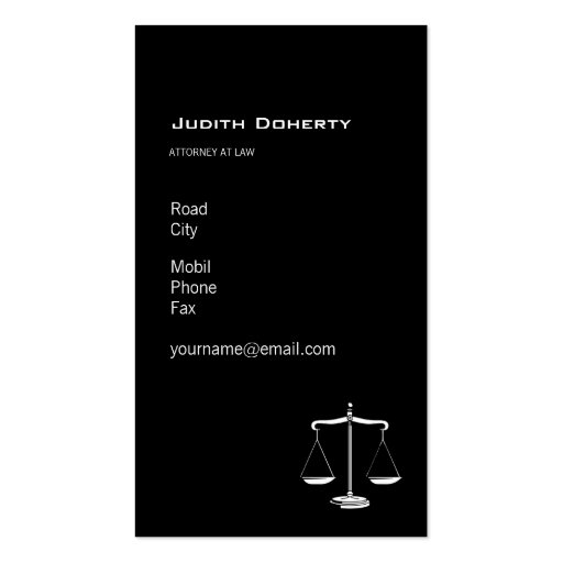 ATTORNEY AT LAW - Business Card (back side)