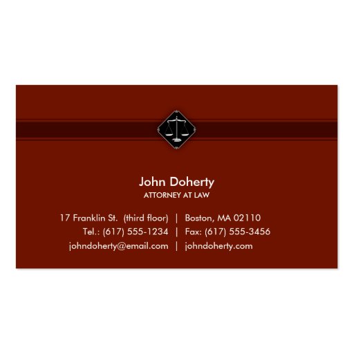 Attorney at Law - Business Card (front side)