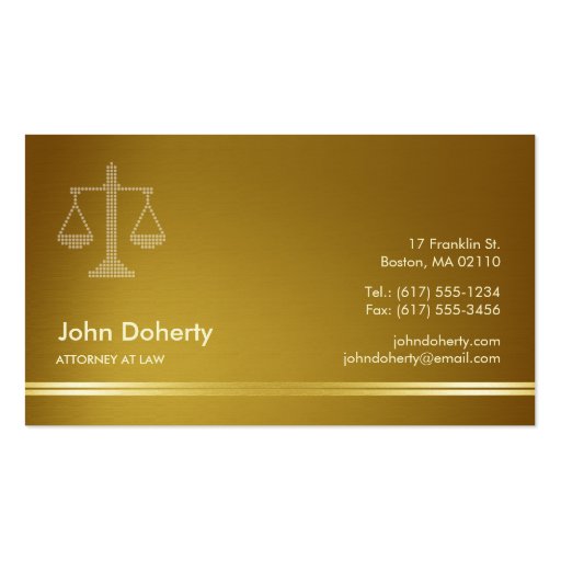 ATTORNEY AT LAW - Elegant Business Card (front side)