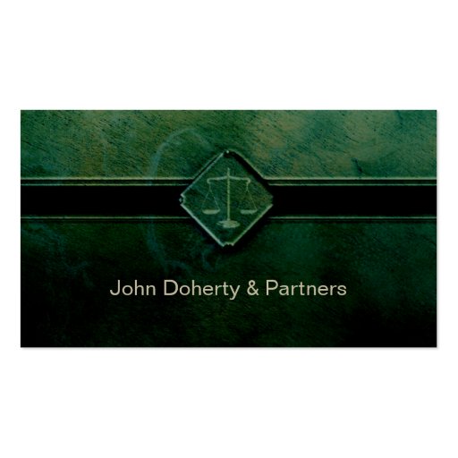 ATTORNEY AT LAW - Green Business Card (back side)