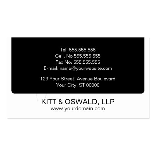 Attorney-at-Law / Lawyer Elegant Professional Business Cards (back side)