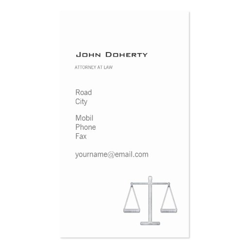ATTORNEY AT LAW - Modern Business Card (back side)