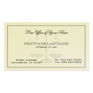 Attorney At Law Office Simple Linen Texture Double-Sided Standard Business Cards (Pack Of 100)